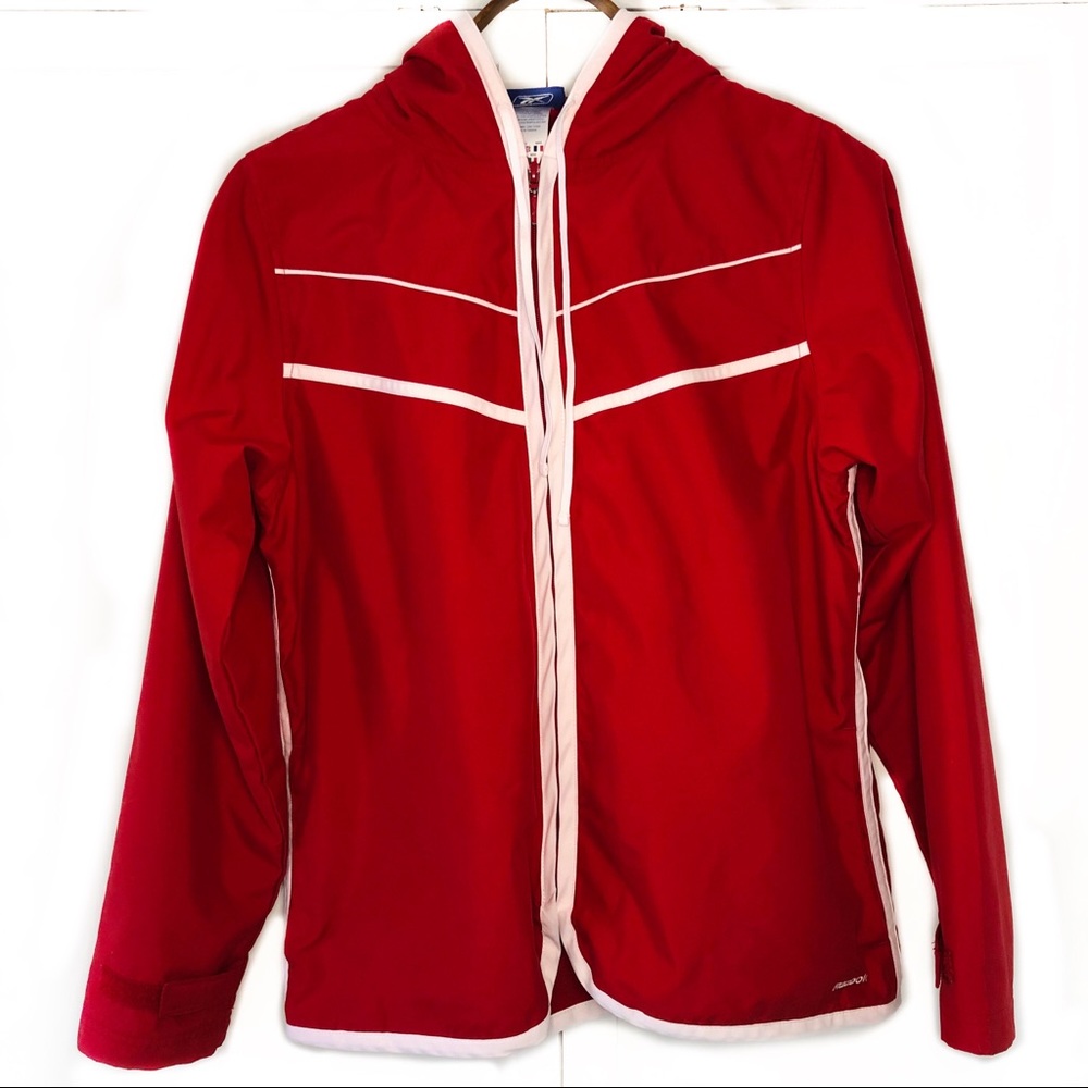 80s Vintage Red White Reebok WindBreaker Jacket